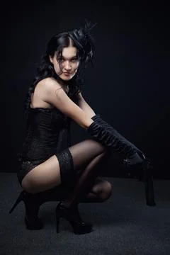 Actress with gun Stock Photos
