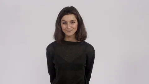 Actress posing on camera in studio Видео 81797234