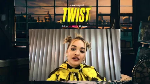 Actress Rita Ora during press junket for new film 'Twist' - 2021 Stock Footage 154377104
