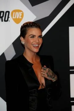  Actress Ruby Rose arrive at the 2015 MTV Europe Music Awards, EMAs, at Me... Stock Photos