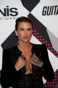  Actress Ruby Rose arrive at the 2015 MTV Europe Music Awards, EMAs, at Me... Stock Photos