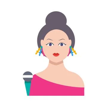 Actresses flat color icon Stock Illustration