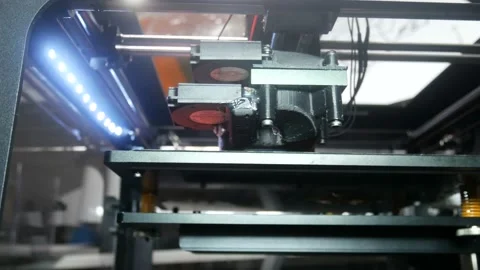 Actual 3d printer creates the base of the shape Stock Footage 89575658