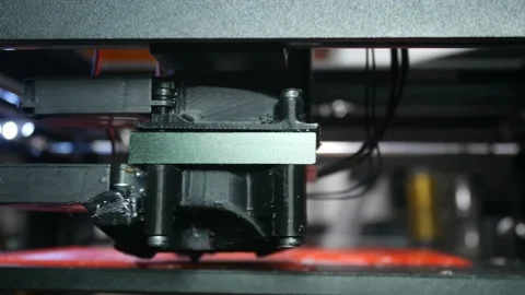 Actual 3d printer creates the first layer Stock Footage 89905362