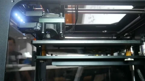 Actual 3d printer at work Video stock 89575676