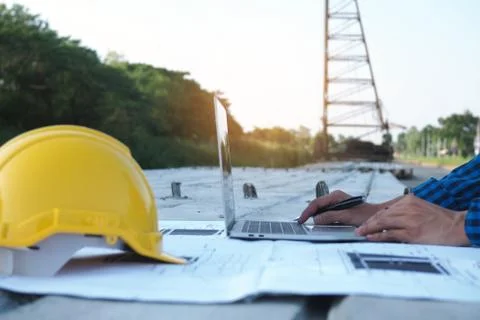 The actual work area of the contractor before piling Foto stock