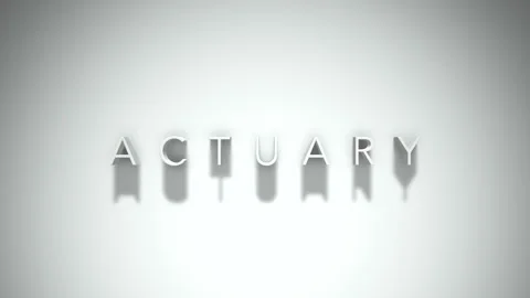 Actuary 3D title animation with shadows on a white background Stock Footage 297512959