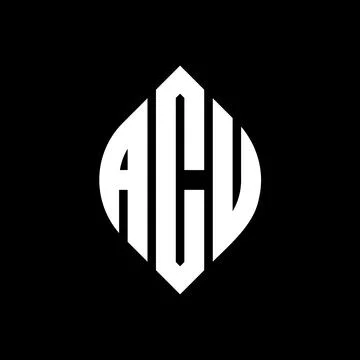 ACU circle letter logo design with circle and ellipse shape. ACU ellipse letter Stock Illustration