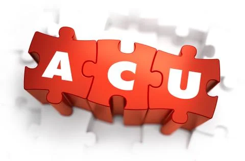 ACU - Text on Red Puzzles Stock Illustration