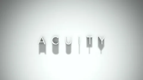 Acuity 3D title animation with shadows on a white background Stock Footage 297668634