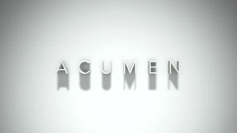 Acumen 3D title animation with shadows on a white background Stock Footage 297800386