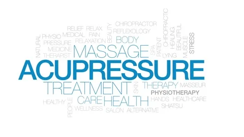 Acupressure animated word cloud, text design animation. Kinetic typography. Stock Footage 80313905