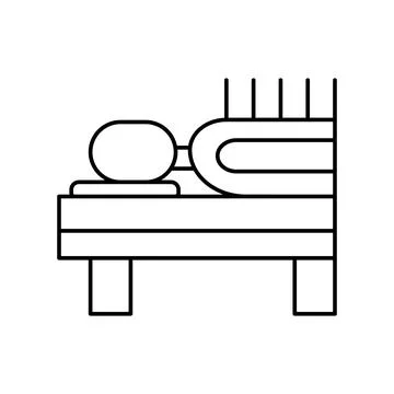 Acupuncture couch icon. Simple line outline vector orthopedics icons for ui and Stock Illustration