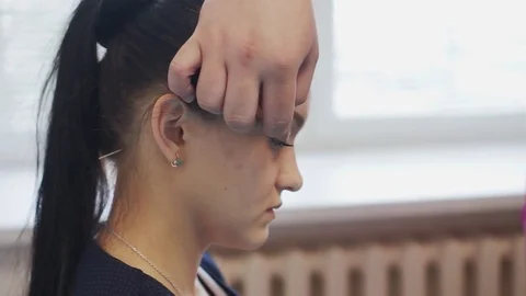 Acupuncture of the head and face. Stock Footage 81416291