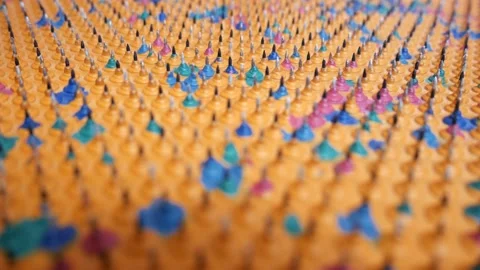 Acupuncture mat for the whole body. Sharp iron needles on a rubber sheet. Stock Footage 222801807