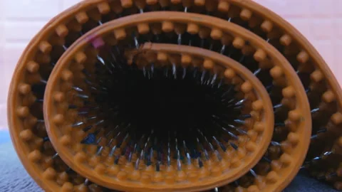 Acupuncture mat for the whole body. Sharp iron needles on a rubber sheet Video stock 226608490