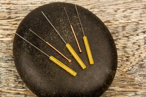 Acupuncture needles Stock Photos