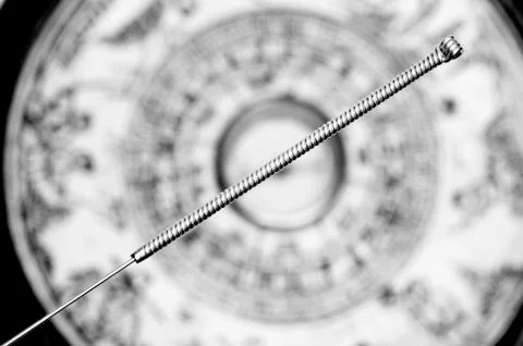 Acupuncture needles Stock Photos
