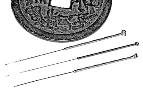 Acupuncture needles Stock Photos