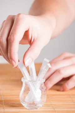 Acupuncture needles Stock Photos