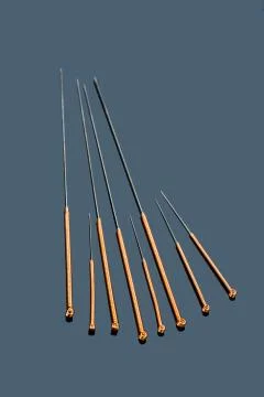 Acupuncture needles Stock Photos
