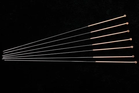 Acupuncture needles Stock Photos