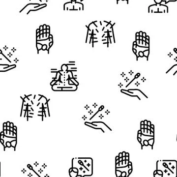 Acupuncture Therapy Seamless Pattern Vector Illustrazione stock