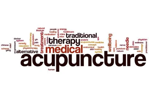 Acupuncture word cloud Stock Illustration