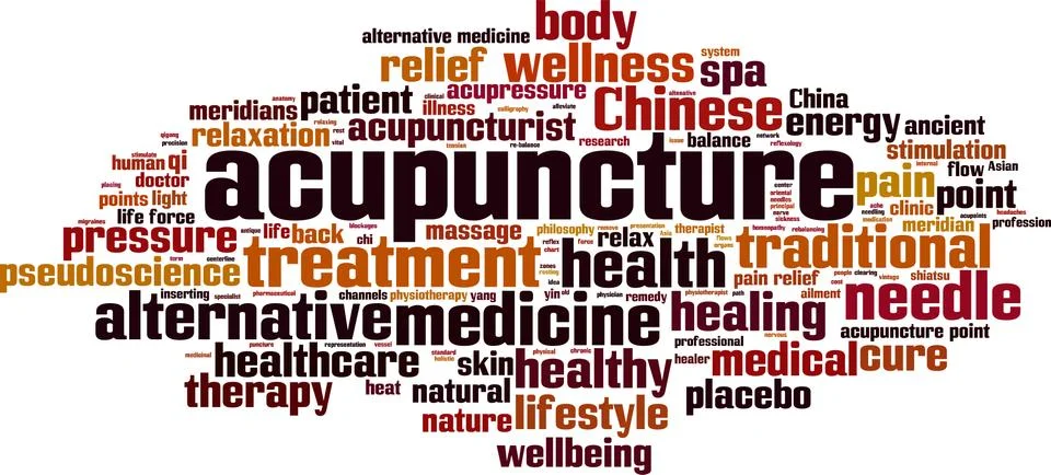 Acupuncture word cloud Stock Illustration