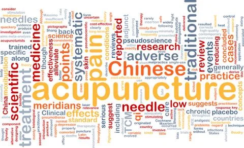 Acupuncture wordcloud concept illustration Stock Illustration
