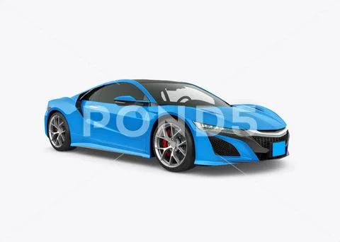 Acura NSX Car Mockup 45 Front Side View PSD Template