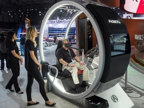 Acura NSX simulator at the New York International Auto Show 2017 Stock Photos