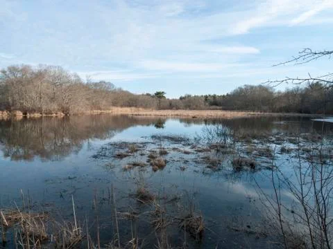 Acushnet River at beginning of Spring Stock Photos