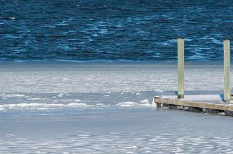Acushnet River freezing over Stock Photos