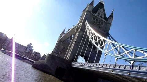 Acute angle of Tower Bridge in London United Kingdom Video stock 47191065
