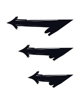 Acute left arrows in descending size bold thick stroke graphic element set 스톡 일러스트