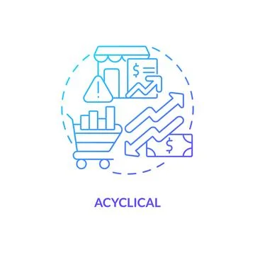 Acyclical blue gradient concept icon Illustrazione stock