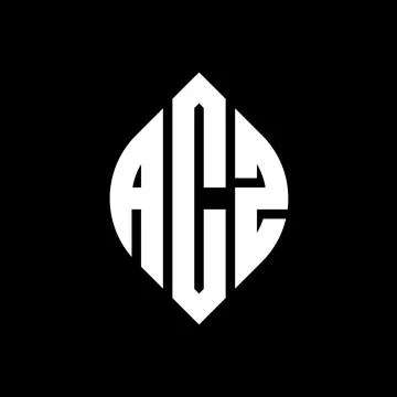 ACZ circle letter logo design with circle and ellipse shape. ACZ ellipse letter Illustrazione stock
