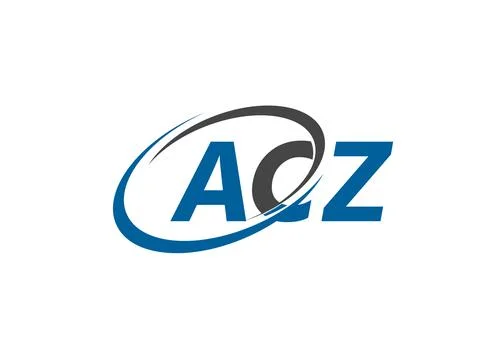 ACZ letters creative modern elegant swoosh logo design Stock Illustration