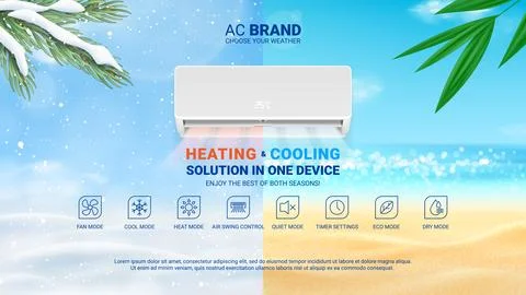 Ad banner of air conditioner Stock Illustration