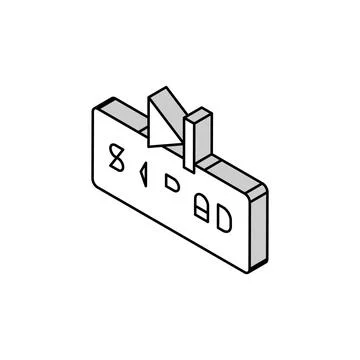 Ad banner on website isometric icon vector illustration Stock Illustration