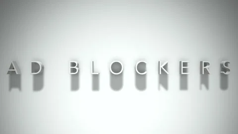 Ad Blockers 3D title animation with shadows on a white background Stock Footage 296661570