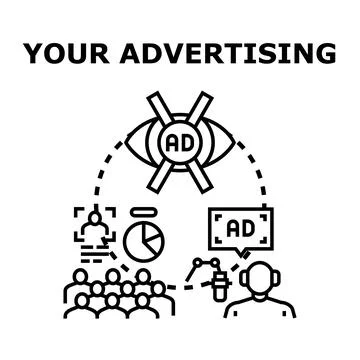 Ad blocking and marketing strategy for target audience Illustrazione stock