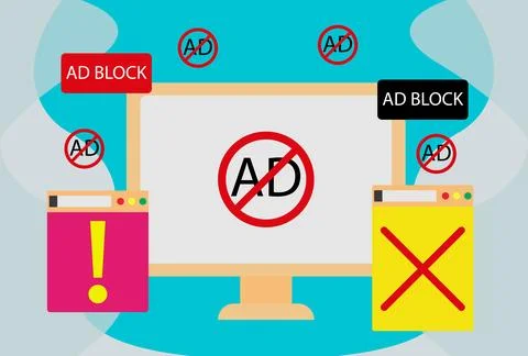 Ad Blocking Concept Illustration Stock Illustration