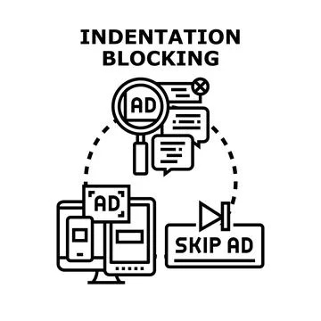 Ad blocking preventing digital advertising content concept イラスト素材