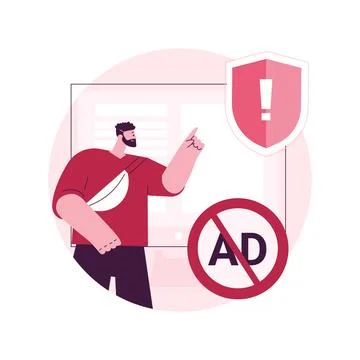 Ad blocking software abstract concept vector illustration. Stock Illustration