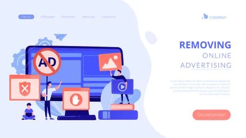 Ad blocking software concept landing page. Stock-Illustration