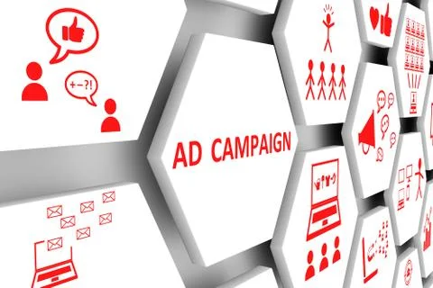 AD CAMPAIGN concept cell background 3d illustration Stock Illustration