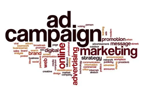 Ad campaign word cloud Illustrazione stock