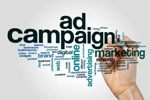 Ad campaign word cloud Illustrazione stock
